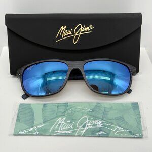 Maui Jim MJ811-03S Dragon's Teeth Black Blue Polarized Sunglasses with Case